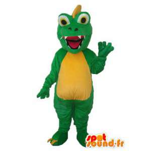 Groene draak mascotte en geel - draakkostuum teddy - MASFR003971 - Dragon Mascot