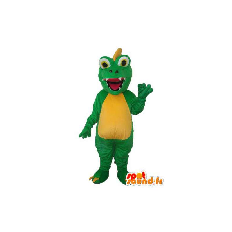 Green Dragon maskot og gul - drage kostyme teddy - MASFR003971 - dragon maskot