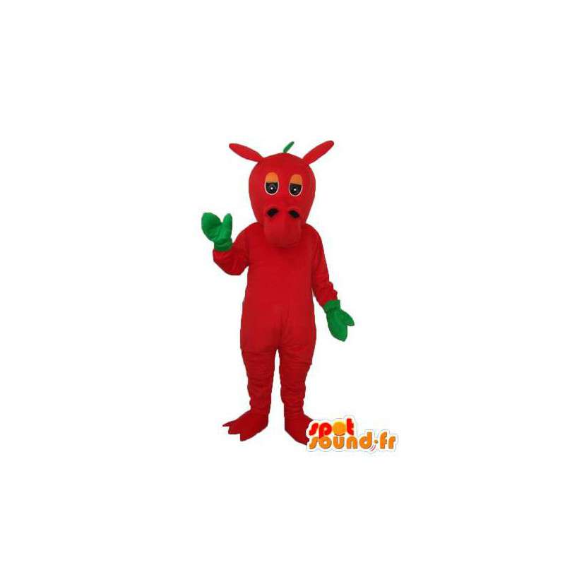 Donkey maskot i rødt plysj - esel dress - MASFR003972 - Animal Maskoter