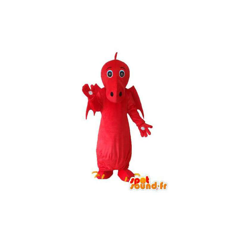Mascotte de dragon rouge uni – costume de dragon en peluche - MASFR003973 - Mascotte de dragon