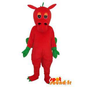 Vaaleanpunainen lohikäärme maskotti ja keltainen - lohikäärme puku teddy - MASFR003974 - Dragon Mascot
