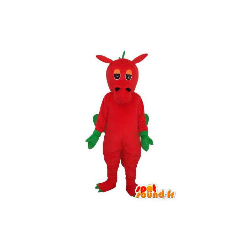 Rosa drage maskot og gul - drage kostyme teddy - MASFR003974 - dragon maskot