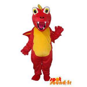 Mascotte de dragon rouge et jaune – costume de dragon  - MASFR003975 - Mascotte de dragon