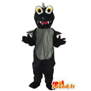 Mascot schwarz und grau Drachen - Drachen Kostüm Plüsch - MASFR003976 - Dragon-Maskottchen