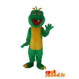 Mascottekostuum groene gele draak in peluche - Dragon mascotte - MASFR003978 - SpotSound.fr