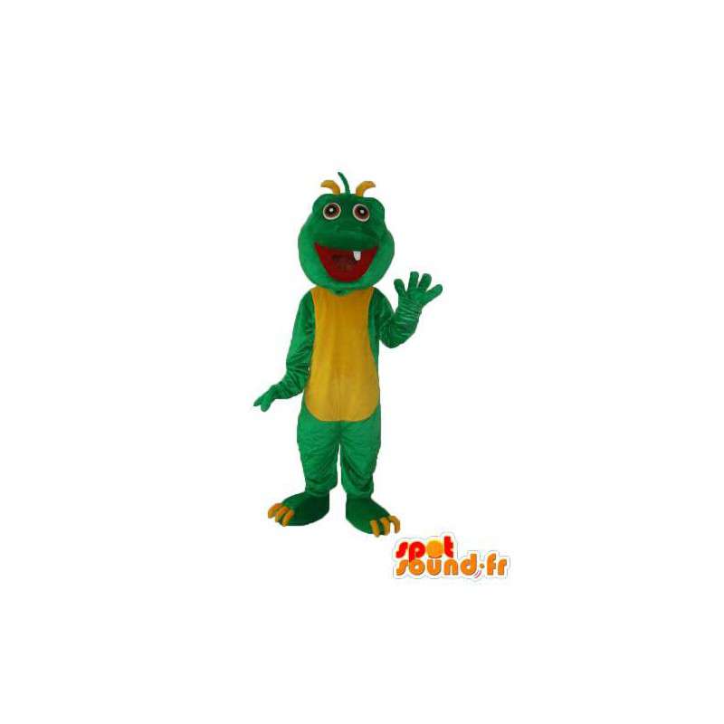 Mascottekostuum groene gele draak in peluche - Dragon mascotte - MASFR003978 - SpotSound.fr