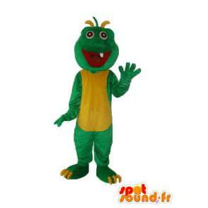 Mascottekostuum groene gele draak in peluche - Dragon mascotte - MASFR003978 - SpotSound.fr