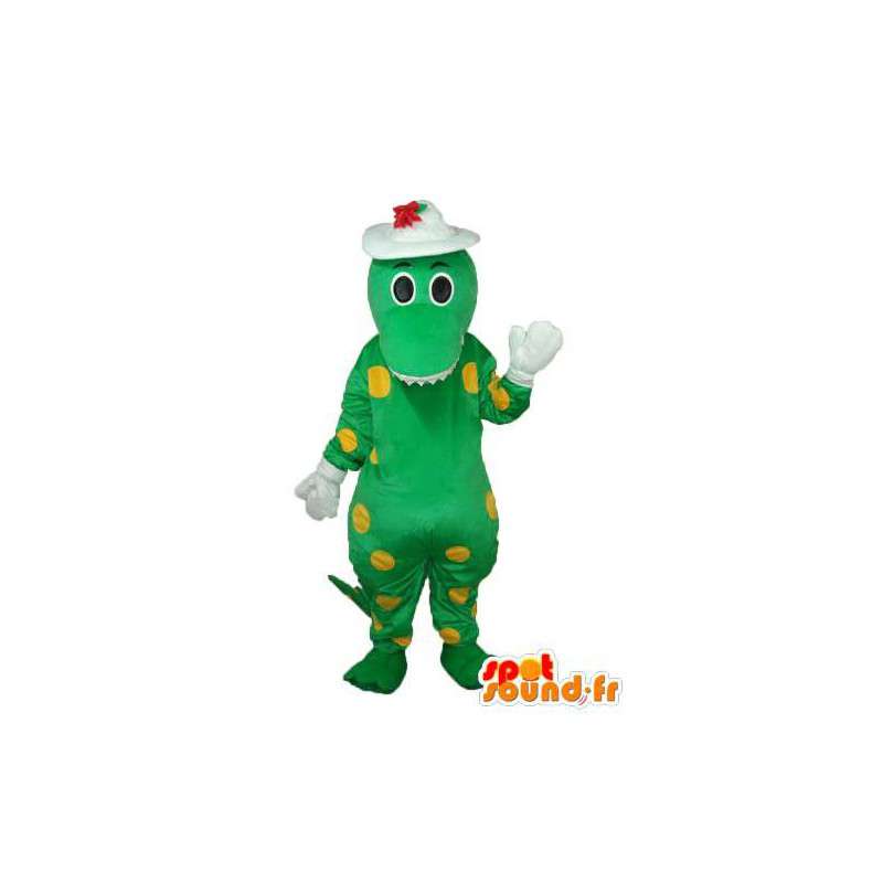 Groene draak mascotte gele erwten - groene draakkostuum - MASFR003982 - Dragon Mascot