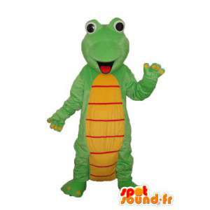 Grüner Drache Maskottchen gelb und rot - Kostüm Drachen - MASFR003985 - Dragon-Maskottchen