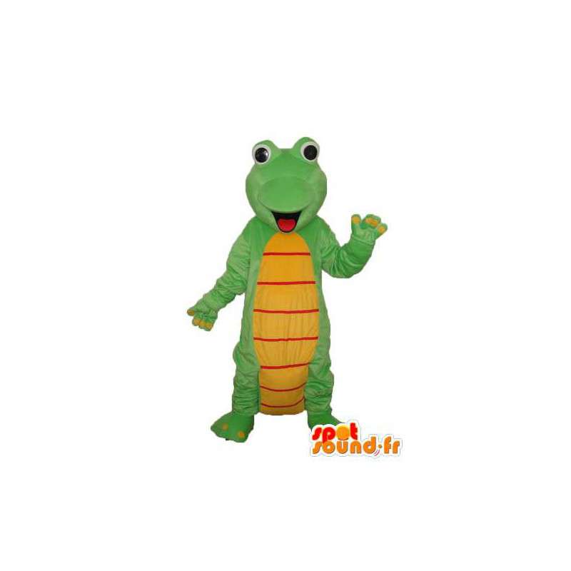 Green dragon mascot yellow and red - Costume dragon - MASFR003985 - Dragon mascot