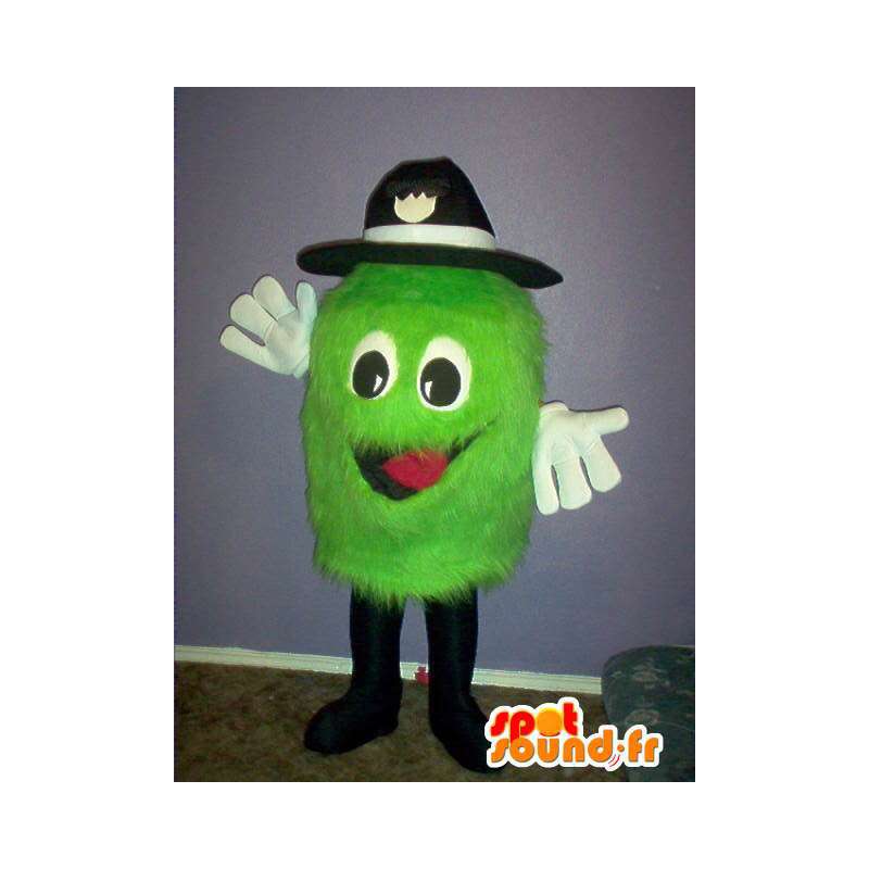 Mascotte petit monstre vert clair à chapeau - costume de peluche - MASFR00308 - Mascottes de monstres