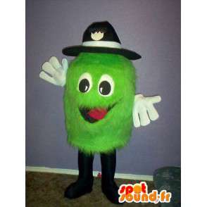 Mascotte petit monstre vert clair à chapeau - costume de peluche - MASFR00308 - Mascottes de monstres