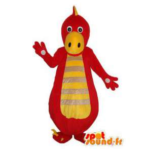 Dragon maskot žlutá a béžová - červený drak kostým  - MASFR003989 - Dragon Maskot