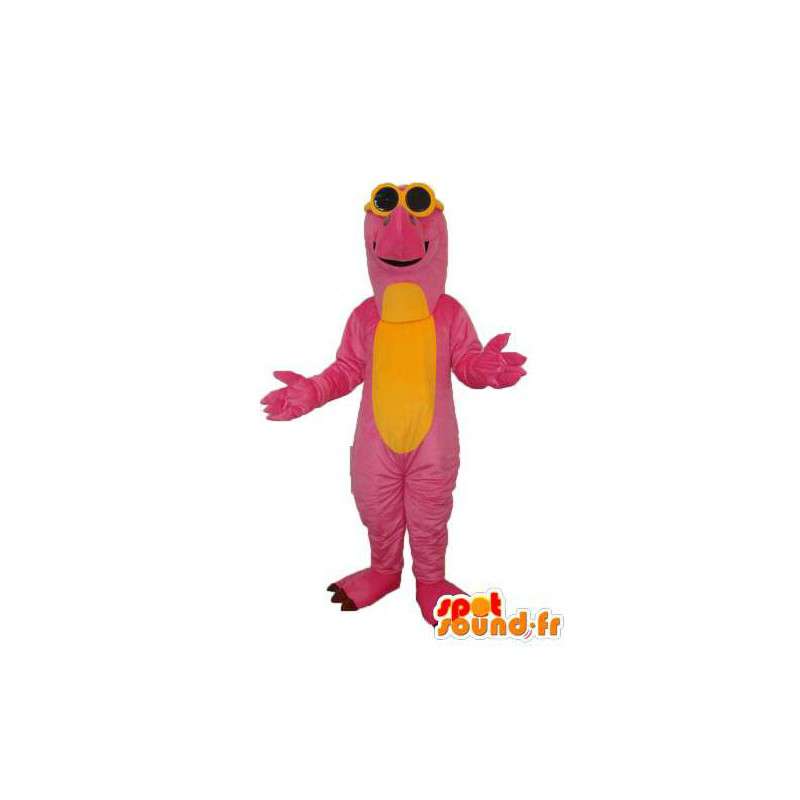 Gul lyserød drage maskot - plys dragt kostume - Spotsound maskot
