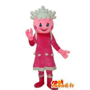 Pigemaskot i lyserød kjole - Pigekostume - Spotsound maskot