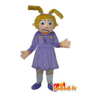 Fylld liten flickamaskot - tjejdräkt - Spotsound maskot