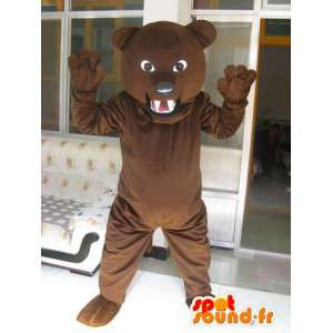 Oso Oscuro mascota marrón clásico y de mal humor - Oso de peluche - MASFR00310 - Oso mascota