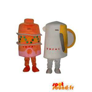 Dubbele mascotte taart en glas - Disguise voorwerpen - MASFR004032 - mascottes objecten