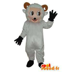 Carácter de la mascota Perrito blanco, guantes negros - MASFR004046 - Mascotas perro