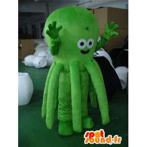 Maskotti vihreä mustekala - Vihreä Octopus - merieläinten puku - MASFR00311 - Maskotteja meressä
