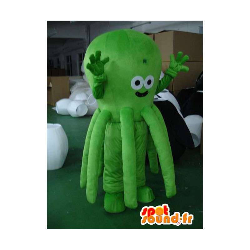 Mascot polvo verde - Green Octopus - traje animal marinho - MASFR00311 - Mascotes do oceano