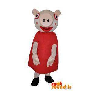 Caráter da mascote do porco fêmea - traje impertinente - MASFR004051 - mascotes porco