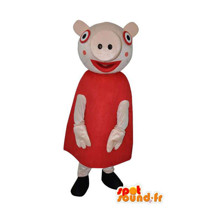 Tegnet maskoten kvinnelig gris - slem drakt - MASFR004051 - Pig Maskoter