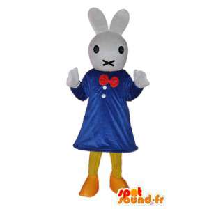 Mascote coelho recheado com vestido azul - terno do coelho  - MASFR004052 - coelhos mascote