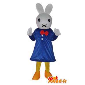 Konijn mascotte gevuld met blauwe jurk - bunny suit  - MASFR004052 - Mascot konijnen