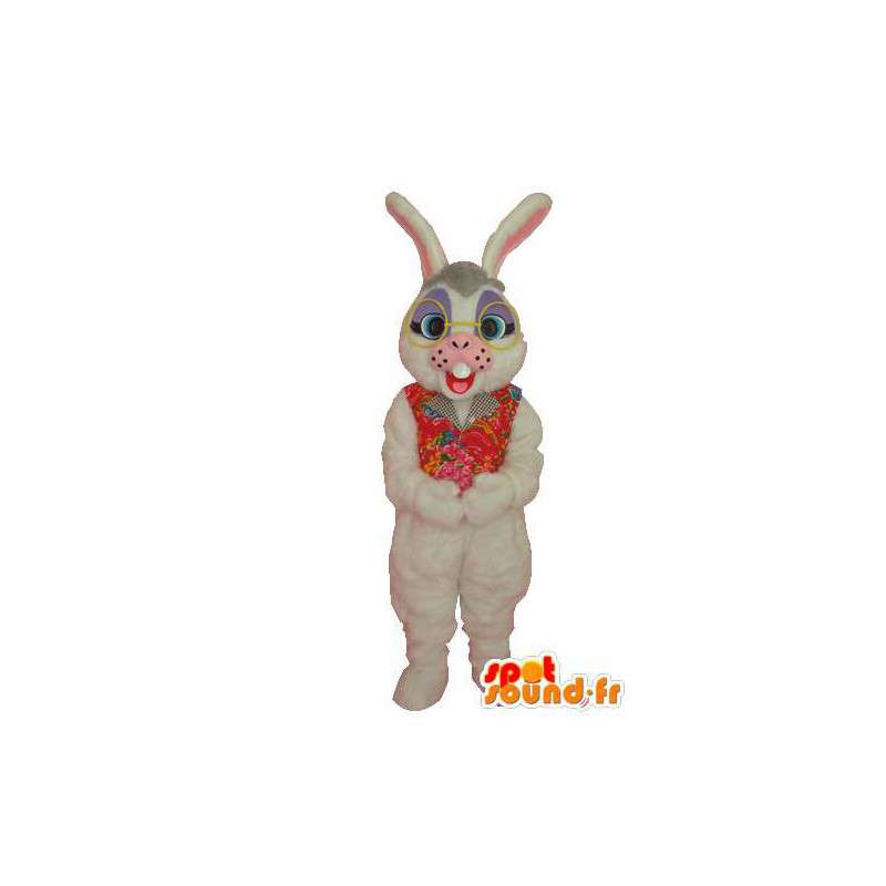 White Rabbit Maskot Plyšová - králík kostým - MASFR004055 - maskot králíci