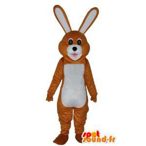 Bruin en wit konijn mascotte - Bunny Costume - MASFR004060 - Mascot konijnen
