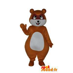 Mouse mascotte pluche bruin en wit - MASFR004067 - Mouse Mascot