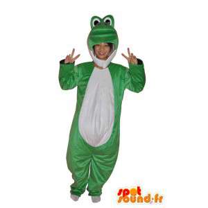 Pehmo sammakko maskotti vihreä ja valkoinen - MASFR004071 - sammakko Mascot