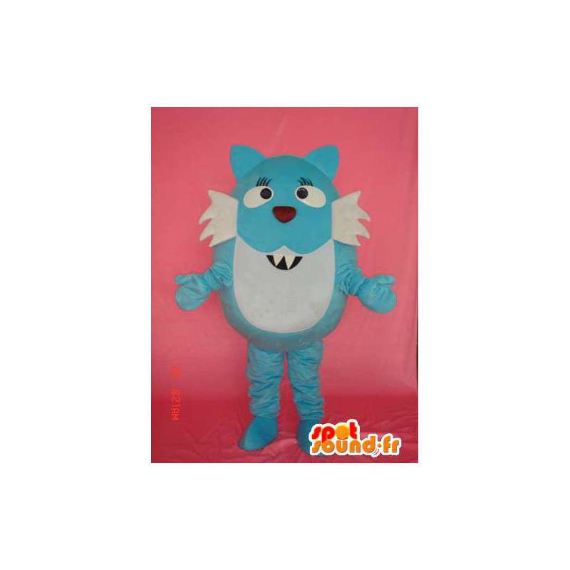 Traje azul y gato blanco - traje de gato azul y blanco - MASFR004086 - Mascotas gato