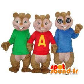 κοστούμι Trio Chipmunks - Chipmunks μασκότ - Οι μασκότ Chipmunks - MASFR004091 - SpotSound.fr
