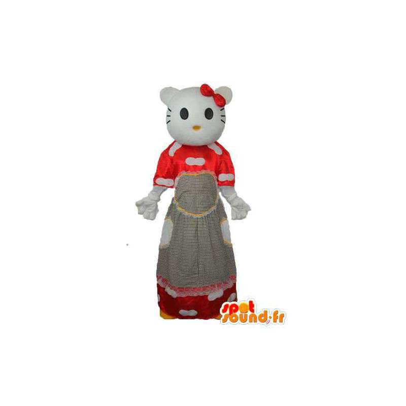 Representante Olá traje no vestido vermelho - MASFR004119 - Hello Kitty Mascotes