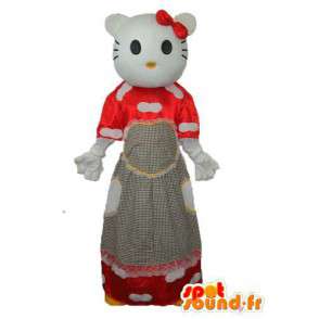 Representante Olá traje no vestido vermelho - MASFR004119 - Hello Kitty Mascotes