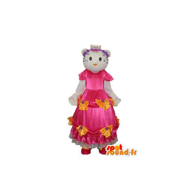 ピンクのドレスでハローを表すコスチューム-MASFR004120-ハローキティのマスコット