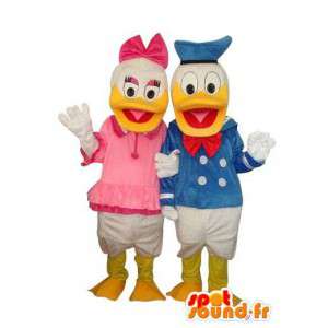 Duo mascots Donald and Daisy Duck - MASFR004139 - Donald Duck mascots