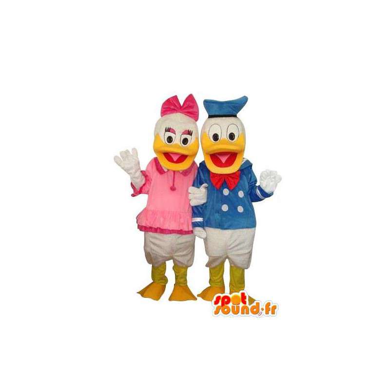 Duo mascots Donald and Daisy Duck - MASFR004139 - Donald Duck mascots