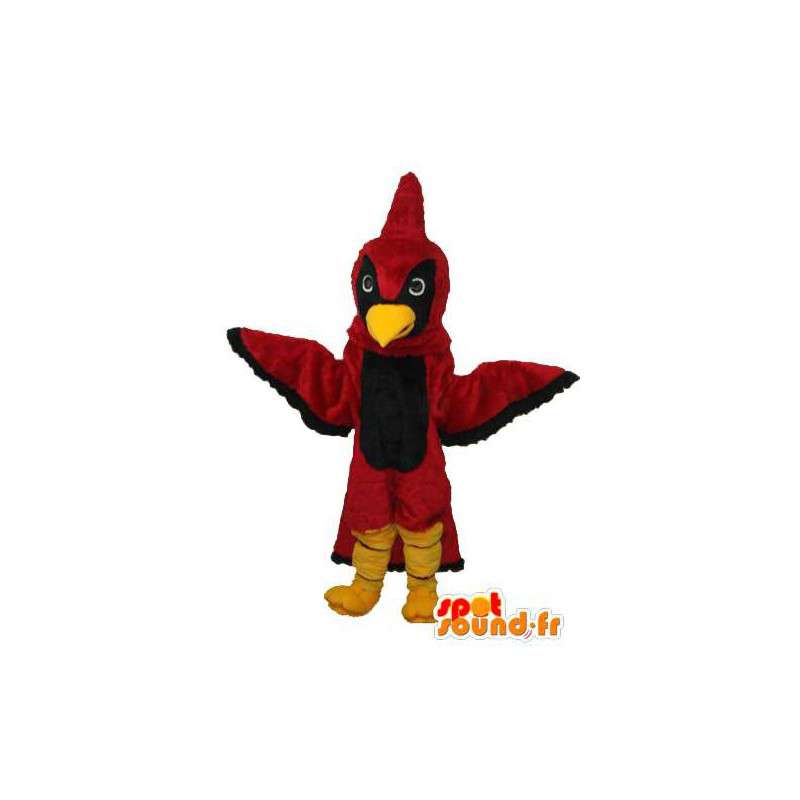 Traje Negro y pájaro rojo - Personalizable - MASFR004161 - Mascota de aves