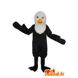 Mascotte d’oiseau noir à tête blanche - Personnalisable - MASFR004165 - Mascotte d'oiseaux