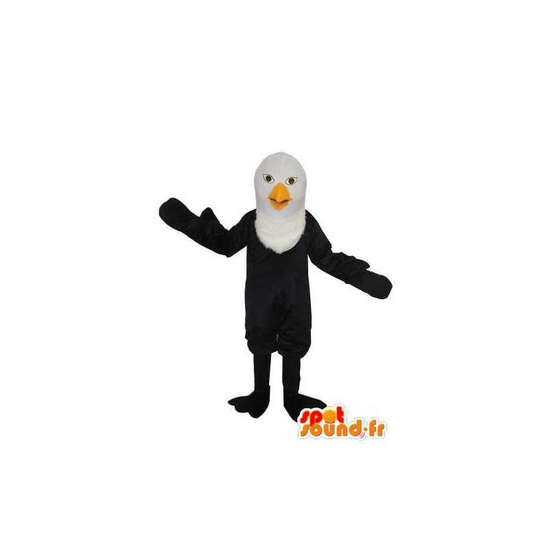 Mascotte zwarte vogel met een witte kop - Klantgericht - MASFR004165 - Mascot vogels