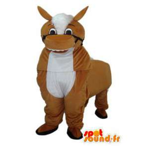 Välfylld brun hästmaskot - hästförklädnad - Spotsound maskot