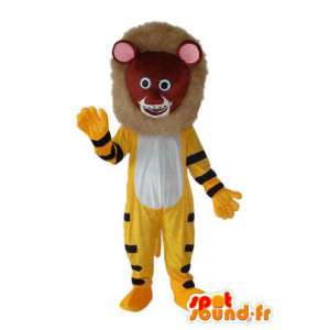 Leeuw mascotte pluche geel en zwart bruin  - MASFR004209 - Lion Mascottes
