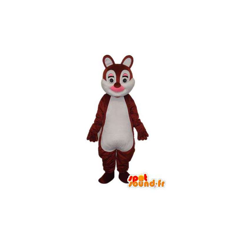 Ruskea ja valkoinen hiiri maskotti - Mouse Costume  - MASFR004210 - hiiri Mascot