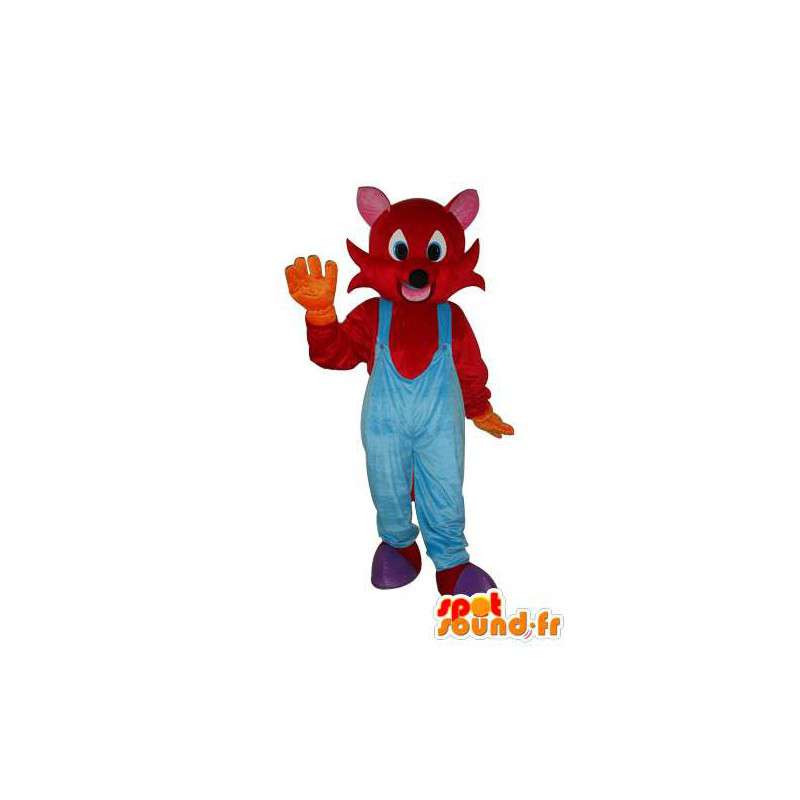 Rato mascote de pelúcia vermelho - terno rato - MASFR004216 - rato Mascot