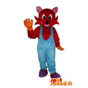 μασκότ του ποντικιού βελούδινα κόκκινο - κοστούμι του ποντικιού - MASFR004216 - ποντίκι μασκότ