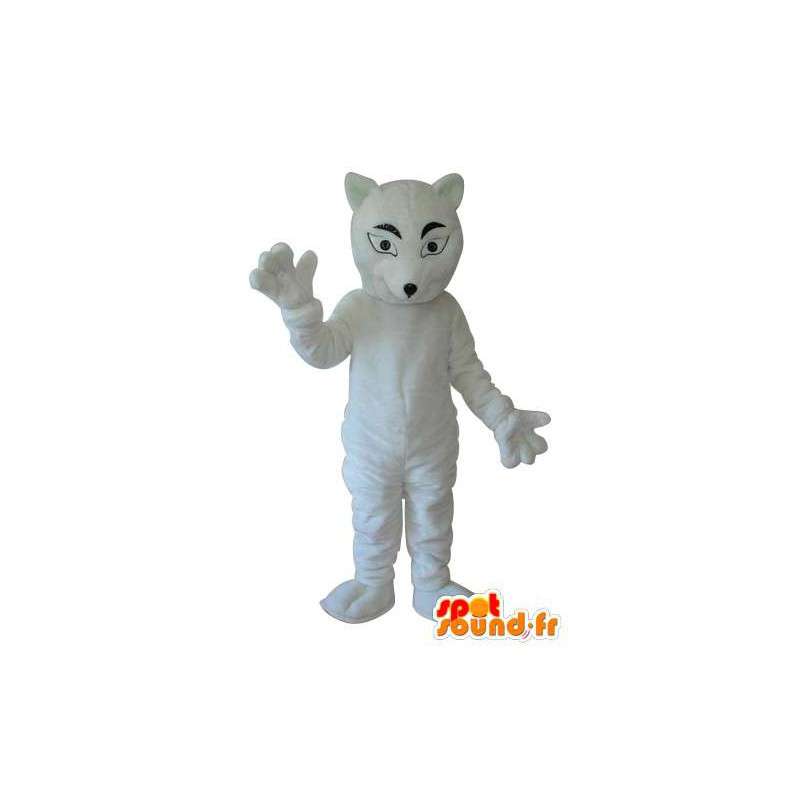 Mascotte effen witte muis - - Muis kostuum  - MASFR004218 - Mouse Mascot