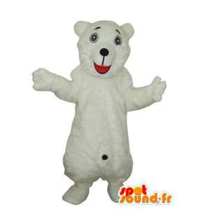 Maskot hvit bamse - bære drakt - MASFR004223 - bjørn Mascot